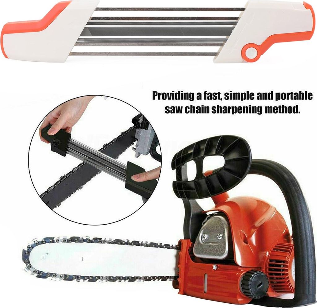 2-in-1 Kettenschärfer für STIHL Ketten (0,404" - 7/32" (5,5 mm)) mit ergonomischer Feile und Tiefenmesser, einfache Schärf- und Schleiflösung, ...