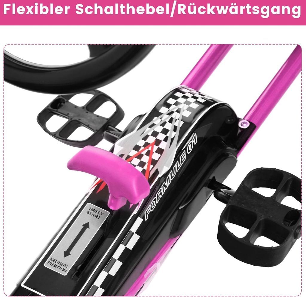 COSTWAY Gokart mit Handbremse und verstellbarem Sitz, Produktbild 4