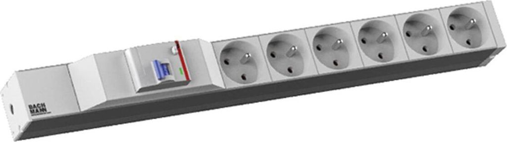BACHMANN 19" 1UH 6xUTE 1xFI courant 2,0m CEE7/7 Image du produit 
