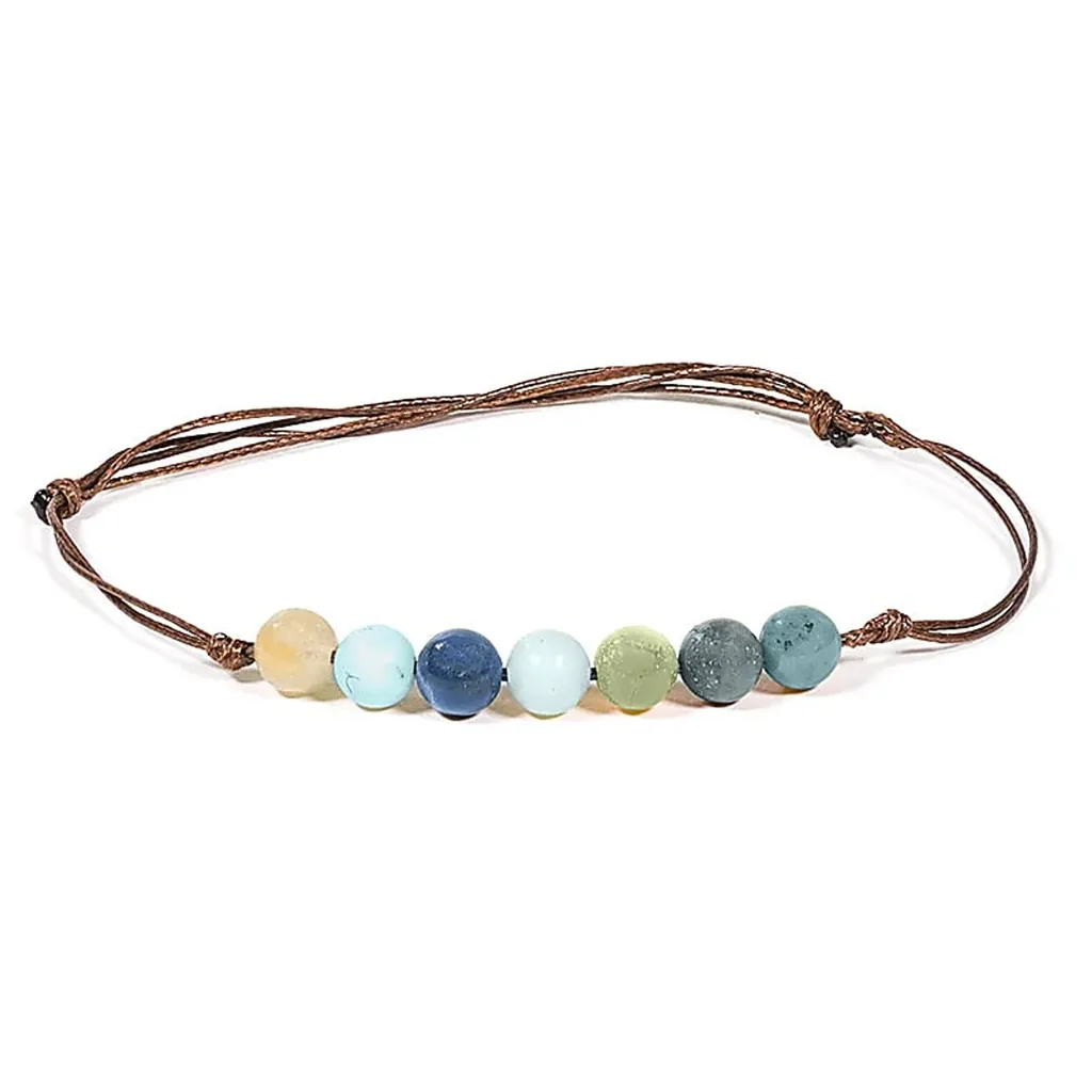 Bracelet Amazonite Ajustable 0,6 cm - Lot de 5 Pièces en Pierres Naturelles
