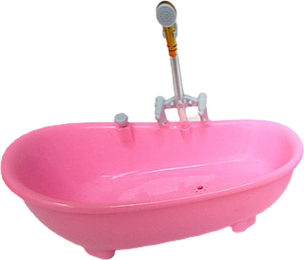 elektrische Puppenbadewanne Exquisites Sputing Wasserton tragbares Miniaturpuppenhaus Badewanne für 1/6 Puppen-Rosa