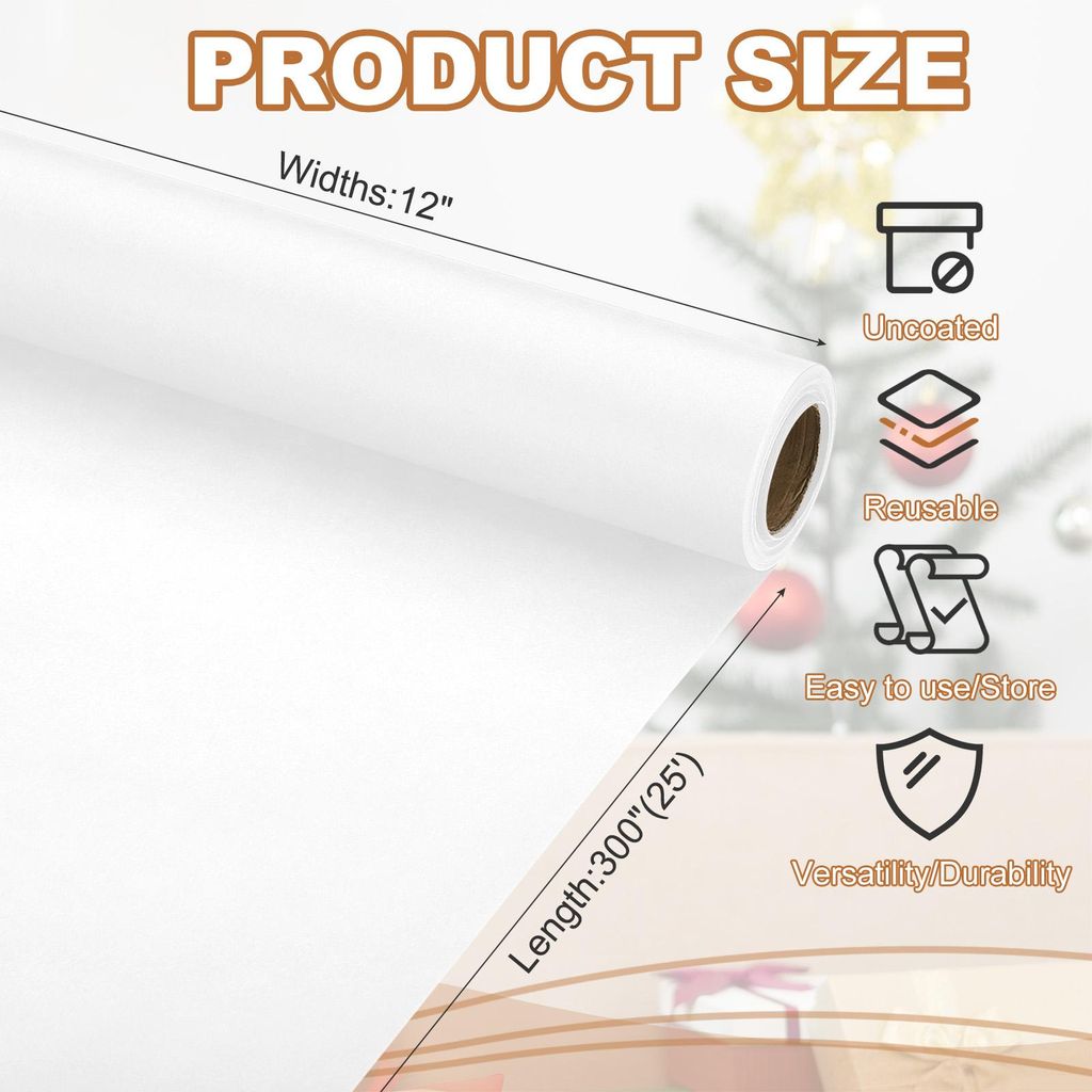 Geschenkpapier, 29.6cm x 7.6m 70 GSM Geschenkpapier Rolle Geschenkpapier Einfarbig Packpapier Wrapping Paper fš¹r Poster Pinnwand Geschenkverpack...