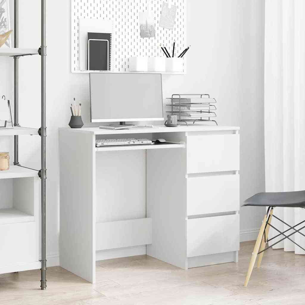 vidaXL Schreibtisch Weiß 90x45x76 cm Holzwerkstoff Produktbild 
