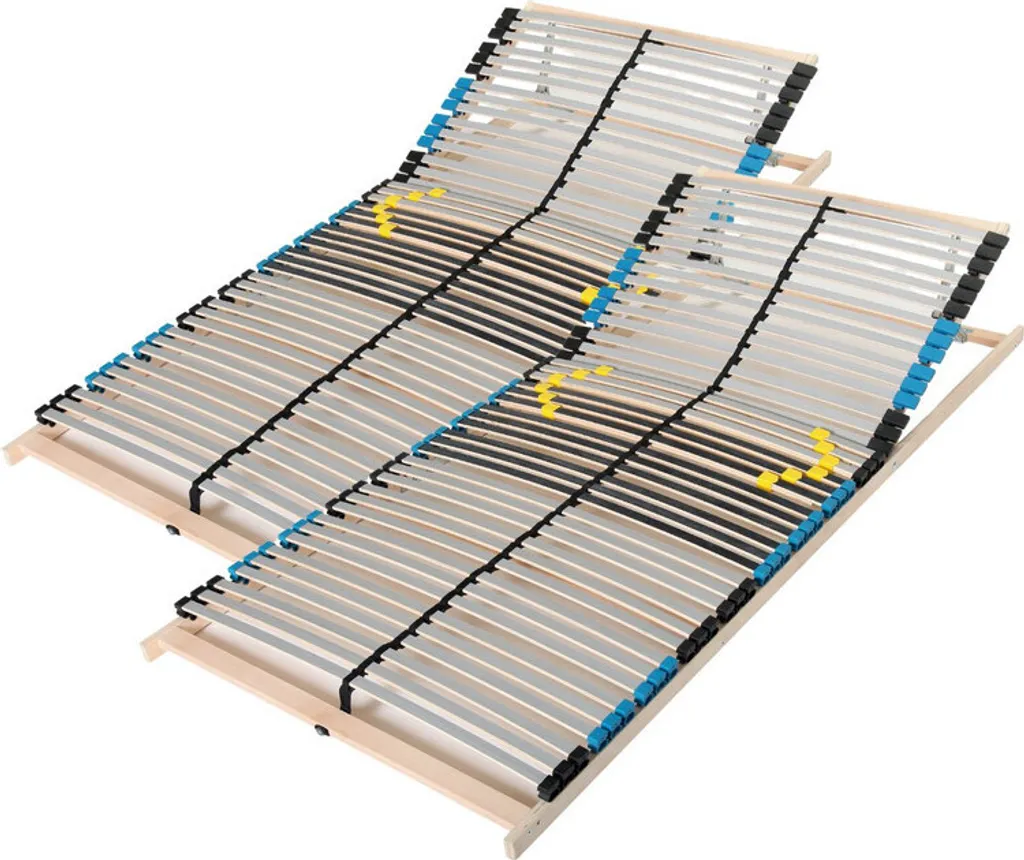 Sommier 200x200 42 lattes hêtre 7 zones confort tête réglable manuel