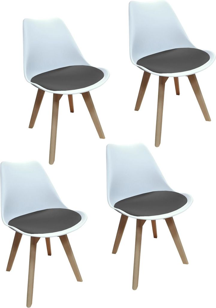 Stuhl Atlanta Weiß, Velvet Grau
