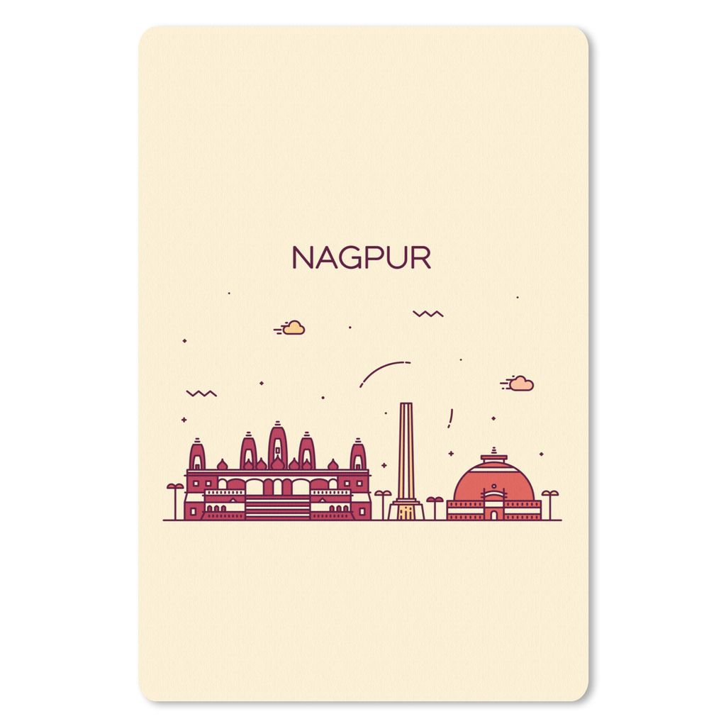 MuchoWow Mauspad Mousepad Indien - Skyline - Nagpur 18x27 cm - Mousepads - Maus Mat - Pad - Mausunterlage