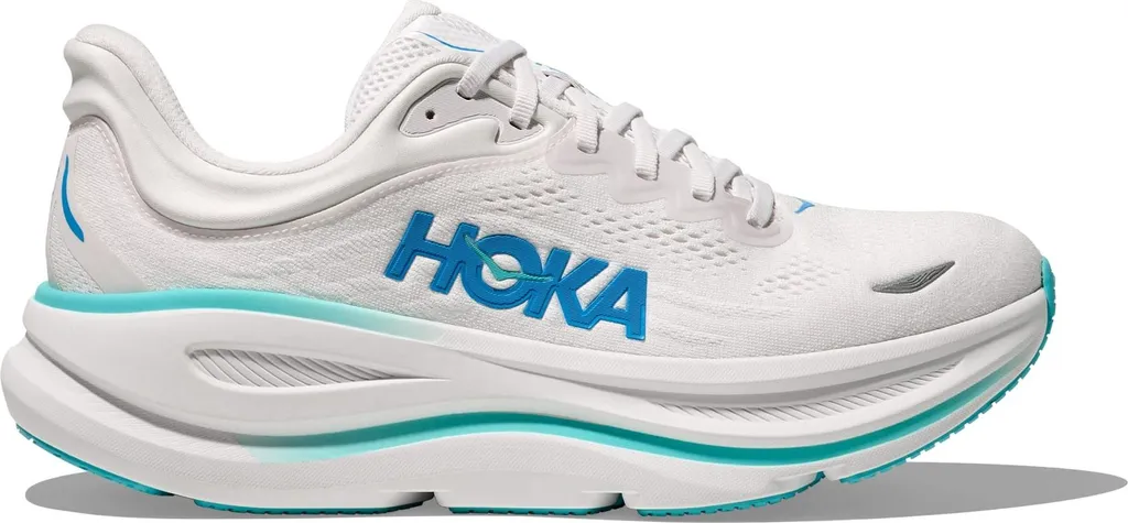 Chaussures de Course Hoka Bondi 9 Coloris Blanc Bleu pour Foulée Universelle