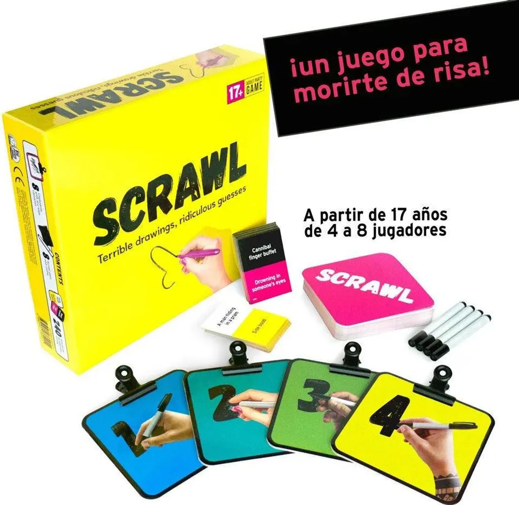 Mercurio Scrawl Jeu de Société Jaune Version Standard One Size
