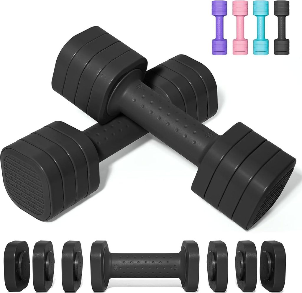 Passer 4,54 KG Hanteln Verstellbar, 4 in 1 Kurzhanteln Verstellbar für Frauen Männer Hantelset Kurzhantel Set Kurzhantel-Set Home Gym Übung Workout