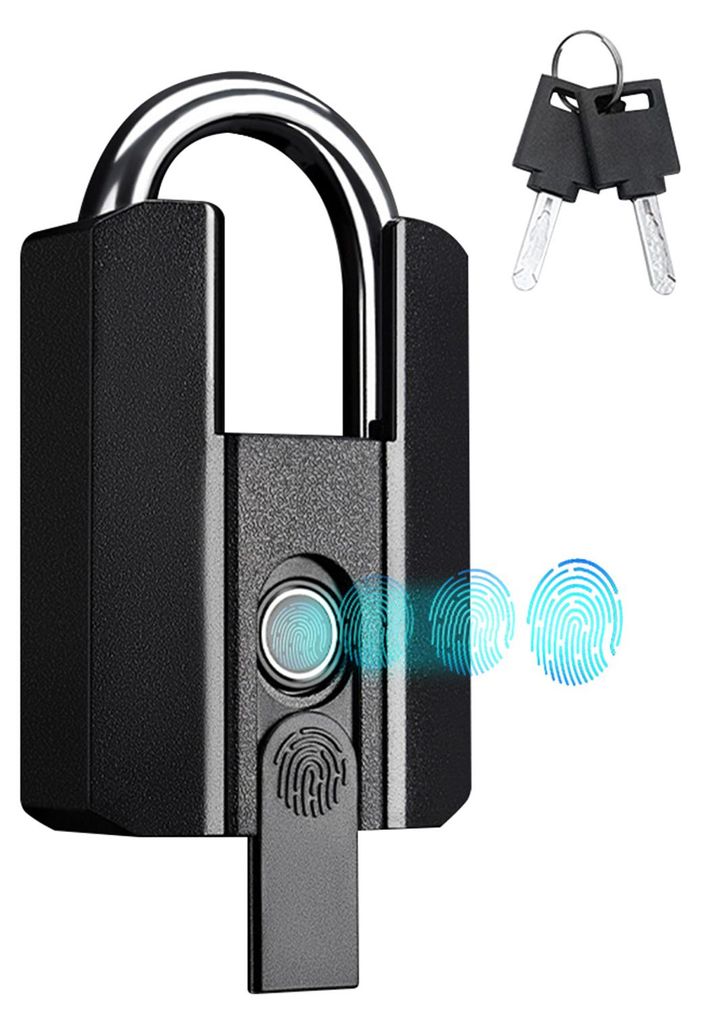 Fingerprint Padlocks BT Smart Lock IP67 Waterproof USB Rechargeable App 50 Fingerprints Storage for Gym Warehouse Door Cabinet Dormitory