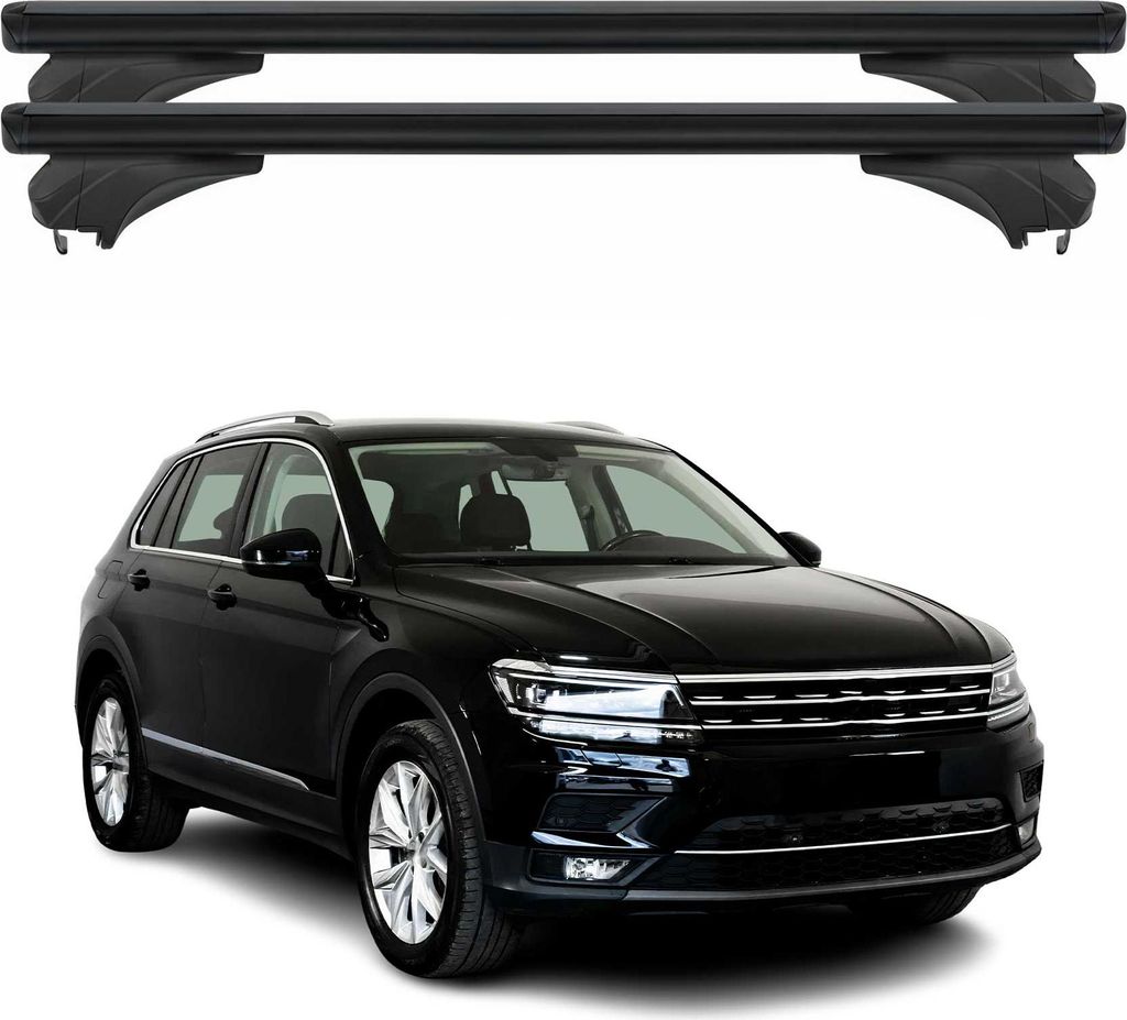 Menabo Dachträger für VW Tiguan II AD1 / Allspace / R-Line 2016-2025 Alu Schwarz
