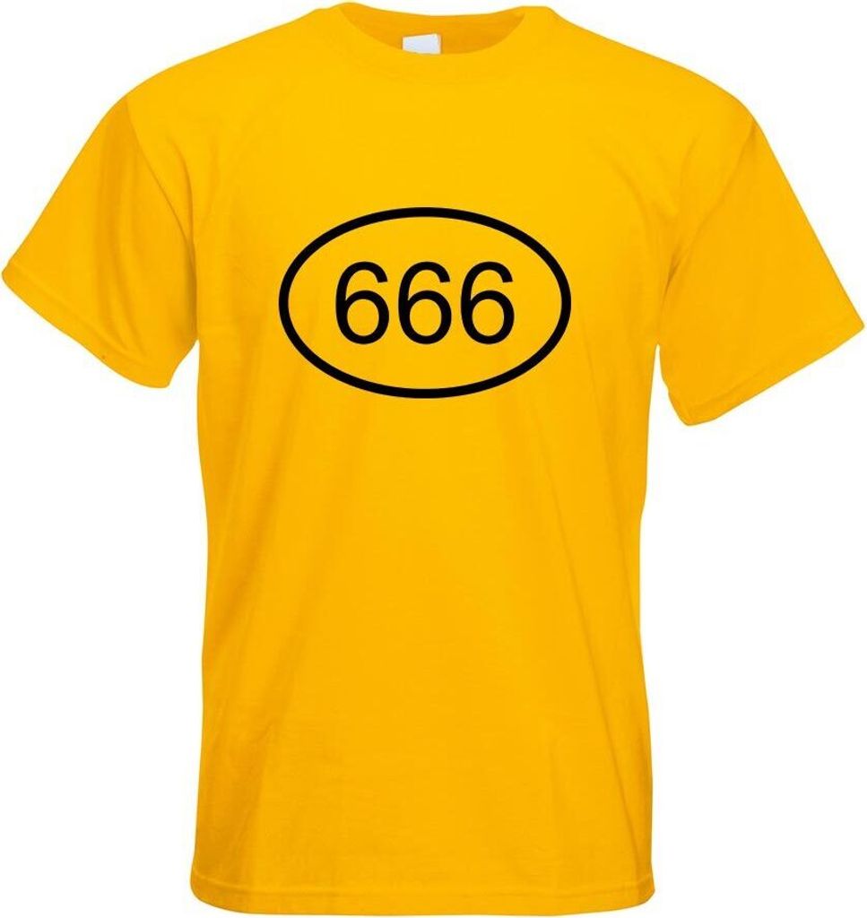 Kiwistar - T-Shirt - gelb - 666 Motiv Bedruckt Funshirt Design Print - mit Motiv Bedruckt - Funshirt Design - Sport - Freizeit - Herren - XL
