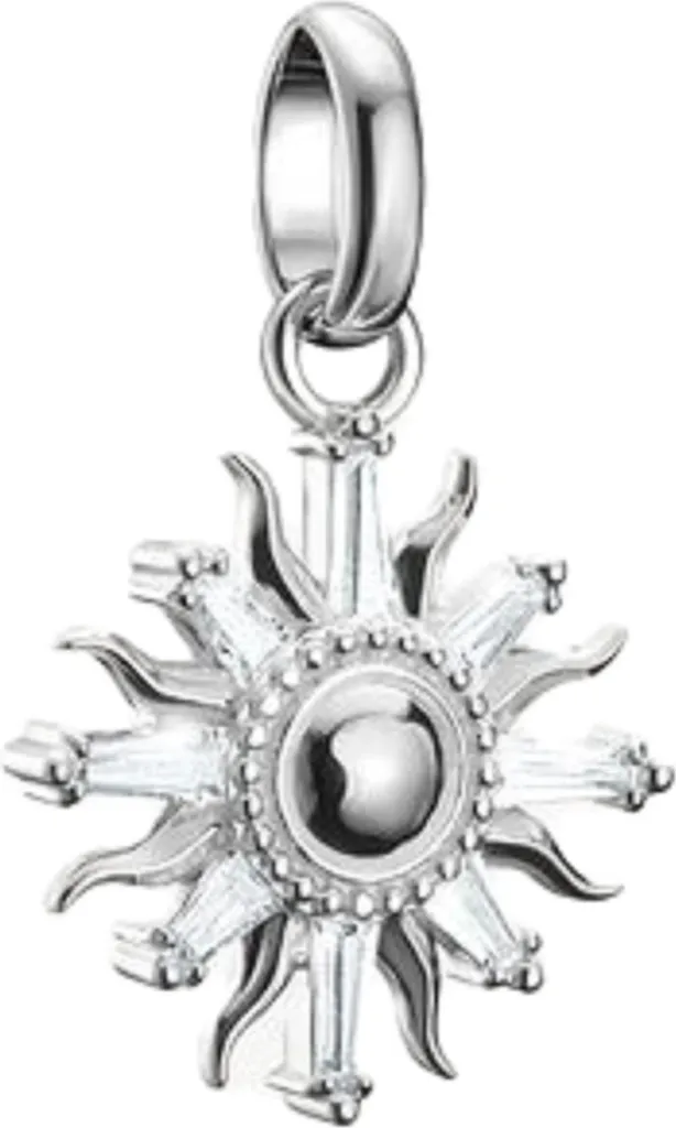 Bijou Soleil Argent Anti-Ternissement avec Pierres Blanches Fixes - 3
