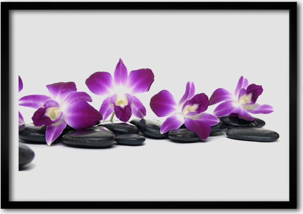 Bild 70x50 MDF-Rahmen Wandkunst Orchid flower Spa