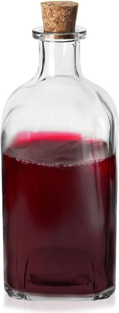 Orion | Glasflasche Mit Korken - 530 Ml - 7,5x7,5x18cm - Für Wasser Und Säfte