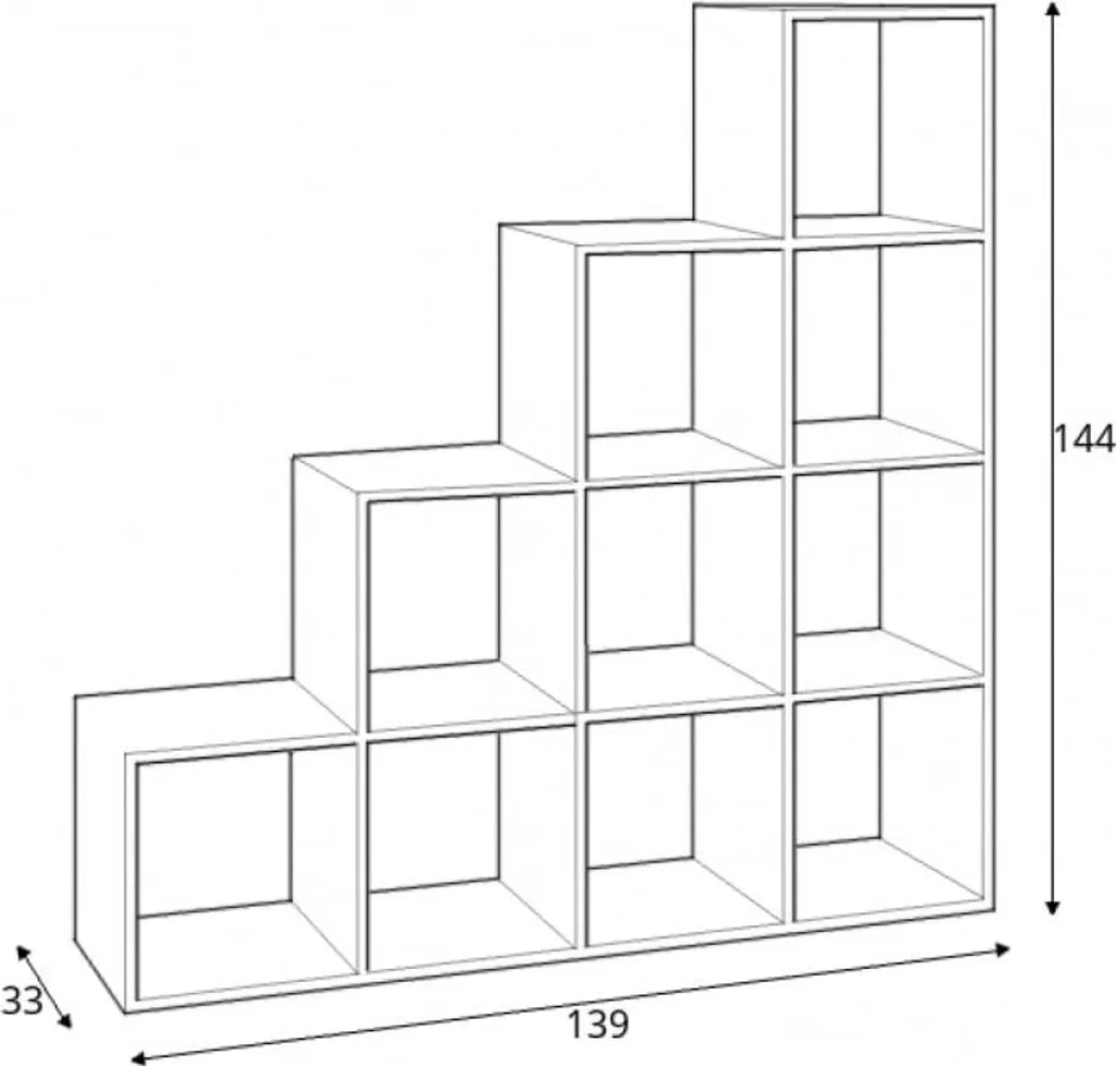 Bibliothèque Caboto pour salon et bureau étagère escalier de 139 cm - 4
