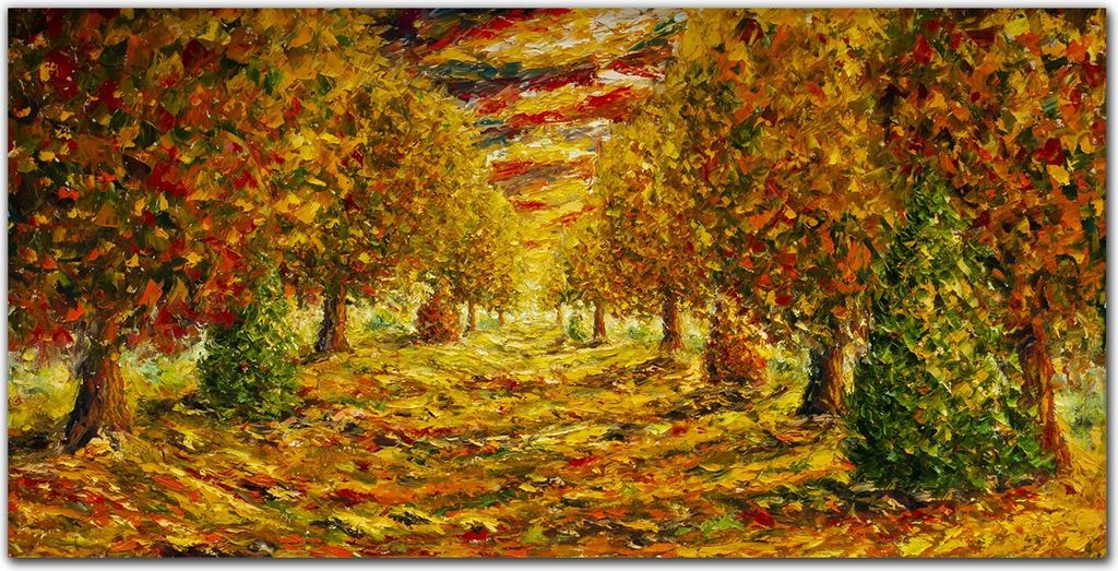 Coloray Bild aus Leinwand 100x50 Leinwand Dekoration - Herbstwald Natur