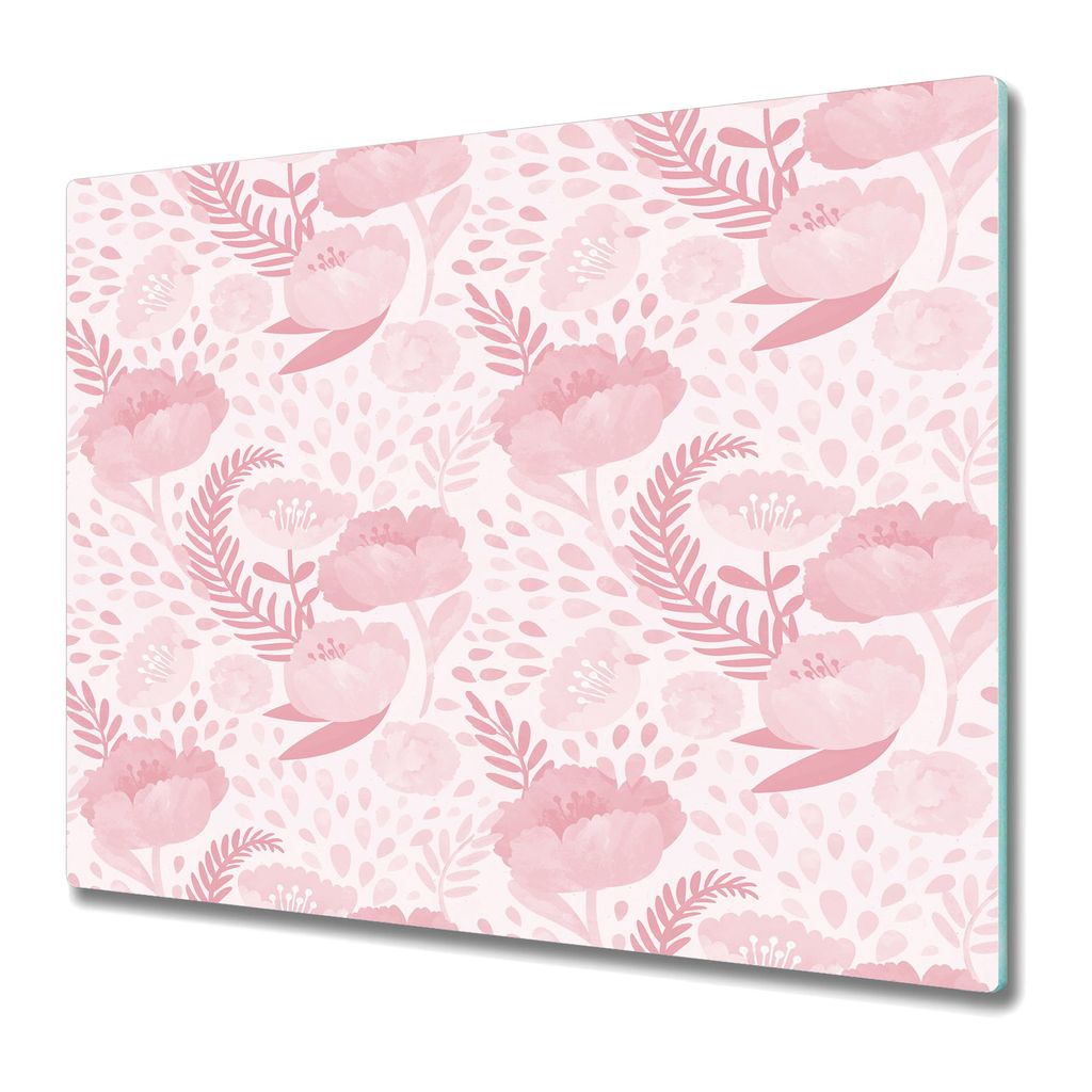 Küche Schneidebrett - Glas Schneidebrett - Herd Abdeckung - 60x52 - Vintage Mohn