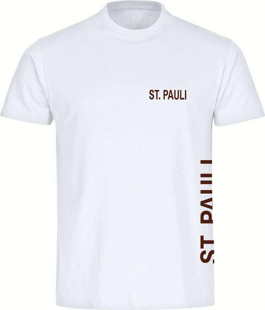 multifanshop Kinder T-Shirt - St. Pauli - Brust & Seite, weiß, Größe 176
