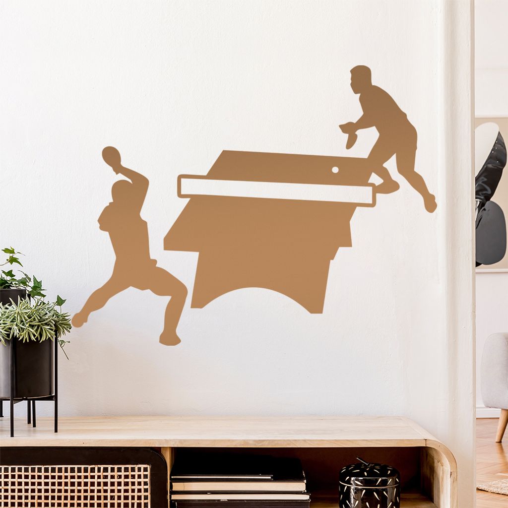 Tischtennis Spieler Figur Wandtattoo Wandaufkleber Wall Sticker - Dekoration, Küche, Wohnzimmer, Schlafzimmer, Badezimmer