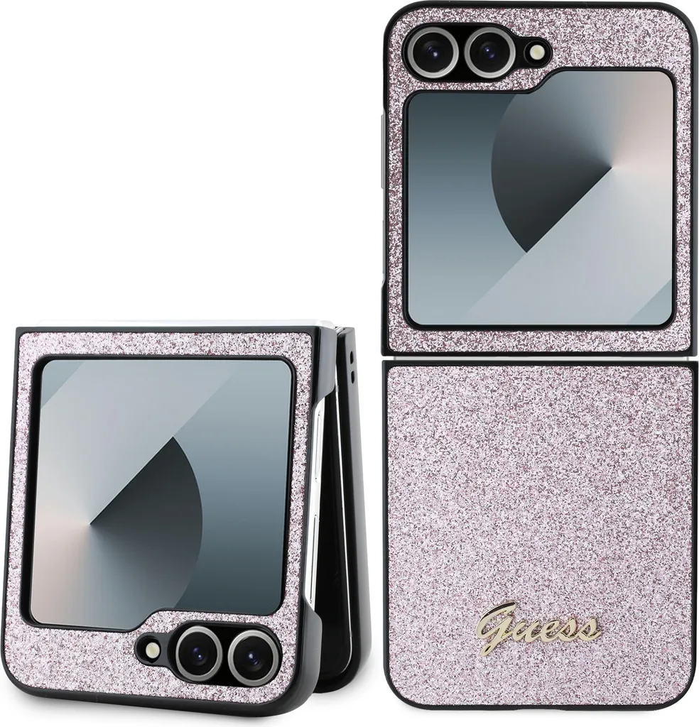 Cover Guess Z Flip6 Rosa F741 - Protezione 4G Glitter Antishock