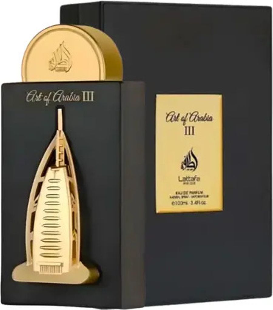 A product shot of a perfume bottle and its packaging.