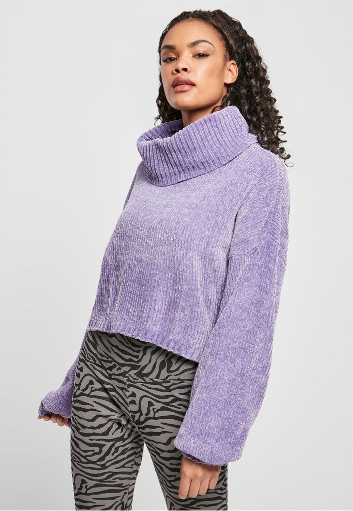 TB4516 - Ladies Short Chenille Turtleneck Sweater lavender 4XL