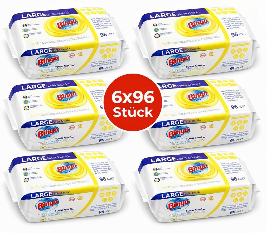 Bingo Feuchttücher Zitrone 6x96 Blatt – Lemon – Produktbild 