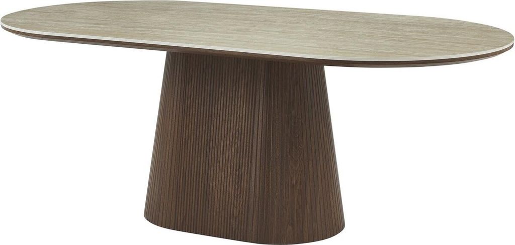 Ovaler Esstisch aus Stein und Holz "Portofino" - 8 Produktbild 