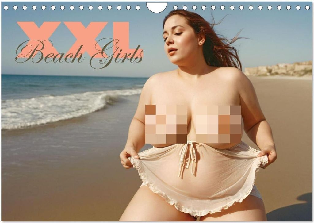 XXL Beach Girls Kalender - Kurvige Frauen am Strand (Wandkalender 2026 DIN A4 quer), CALVENDO Monatskalender