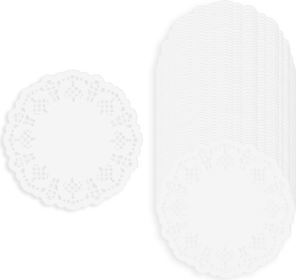 VBS Spitzendeckchen, Weiß, Papier Ø 11,5 cm, 50 Stück
