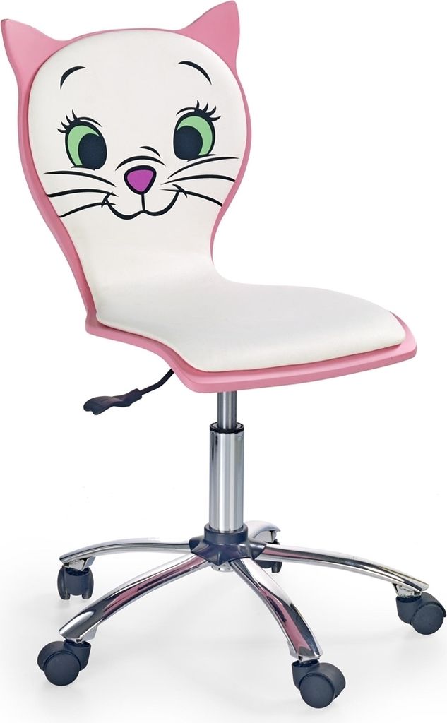 Halmar Kinderstuhl auf Rädern Kätzchen 2 - rosa / weiß Produktbild 