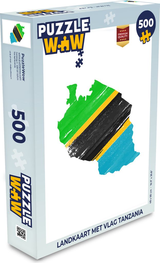 MuchoWow Puzzle 500 Teile Karte von Tansania mit Flagge - Denken - Spiel - Toy