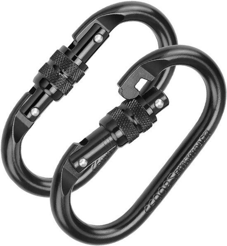 25 kN Tragbarer Stahl Karabinerhaken - Chromisiert, Kletterausrüstung, Outdoor, Schlüsselanhänger.