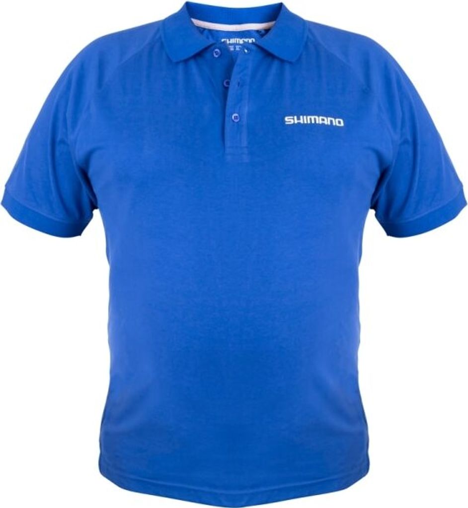 SHIMANO Short Sleeve Polo, L, blau, SHSSPBUL