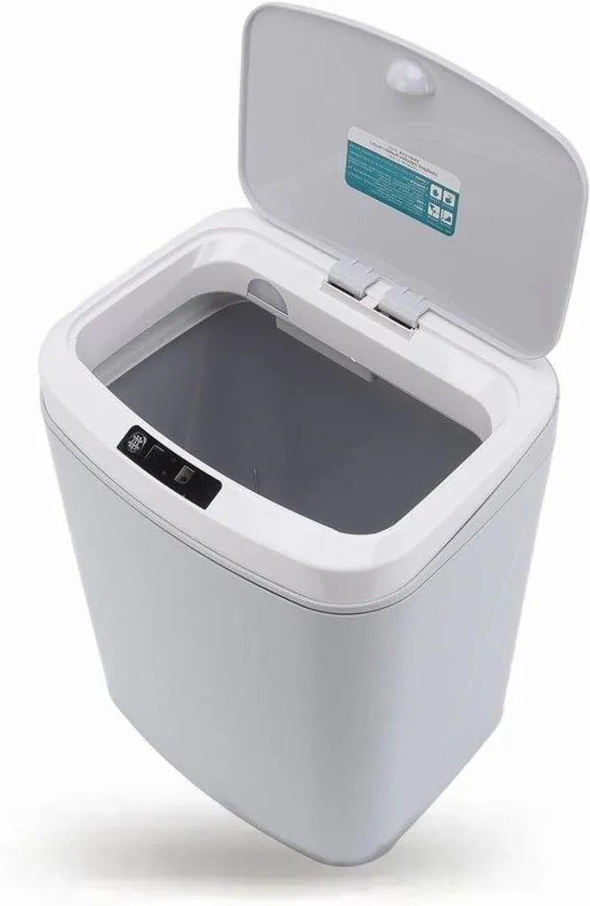 Poubelle de chambre 16L grise automatique avec capteur et mode manuel