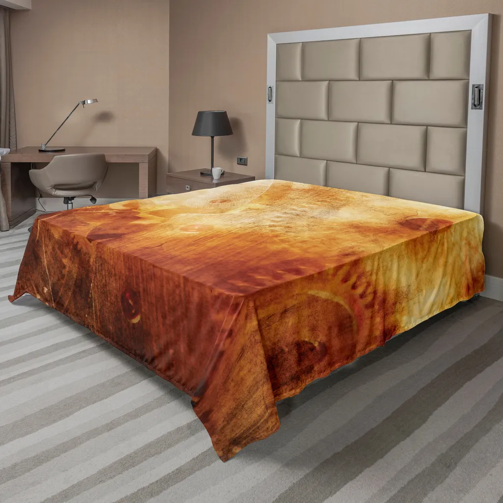 Drap de lit pour décoration industrielle orange, confort doux 244 x 205