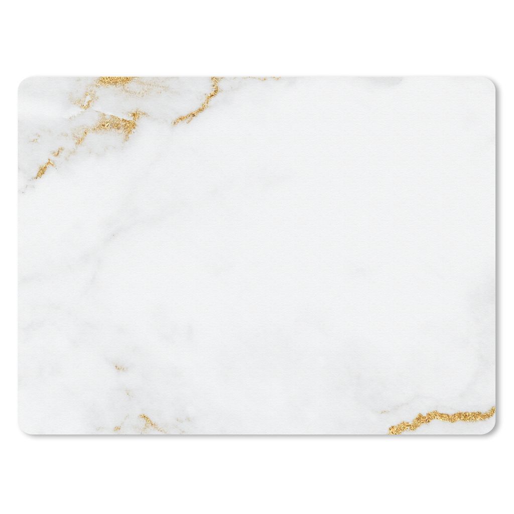 MuchoWow Mauspad Mousepad Marmor - Gold - Weiß - Luxus 23x19 cm - Mousepads - Maus Mat - Pad - Mausunterlage - Schreibtischunterlage - Mauspad