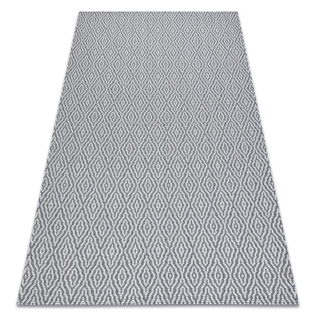 Petit Tapis de Couloir Style Bohème Anthracite et Crème 75x150 cm