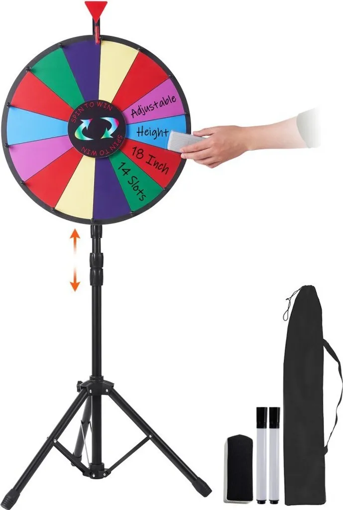 Roue de la fortune en Acrylique 46 cm - Surface Effaçable et Durable