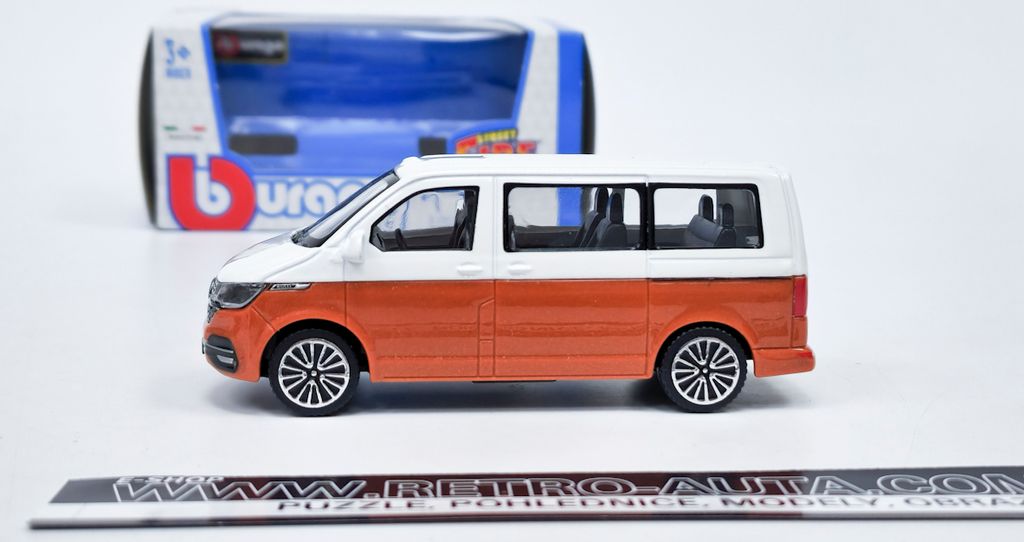 Bburago Volkswagen T6.1 Bus orange metallic/weiss 2020 Produktbild 6