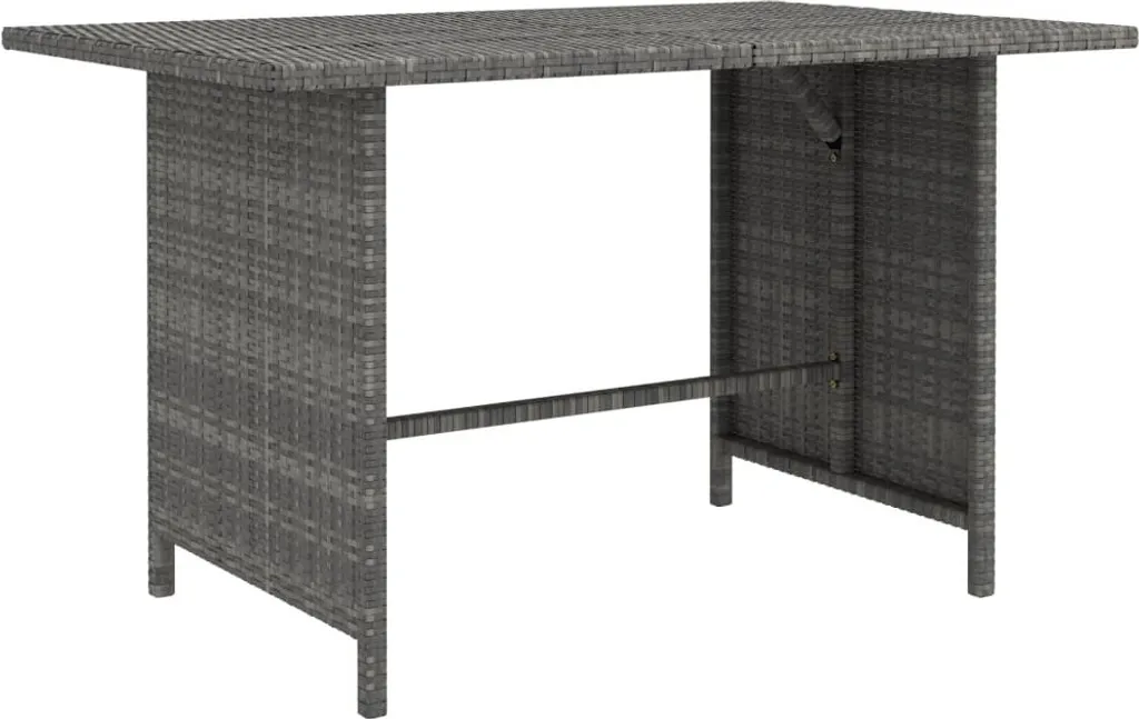 vidaXL Table de Jardin Grise 110x70x65 cm en Résine Tressée Élégante