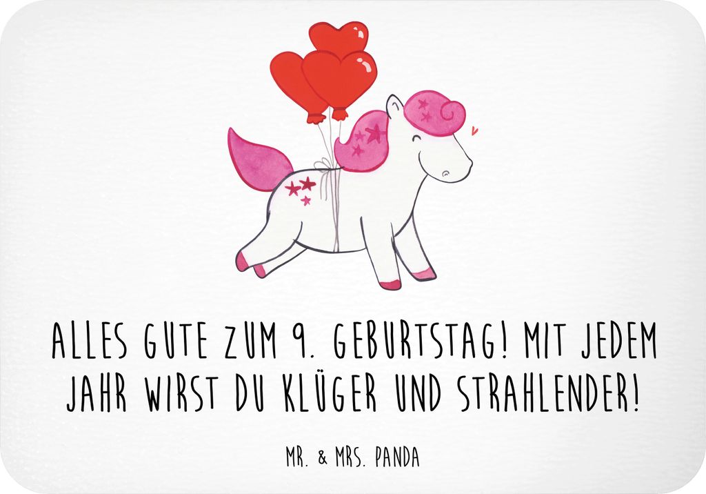 Mr. & Mrs. Panda magnet 9. Geburtstag Wünsche - Weiß - Geschenk, Glückwunsch, Kindergeburtstagsparty, Freunde, Neunter, Alter, 9 Jahre, tafelmag...