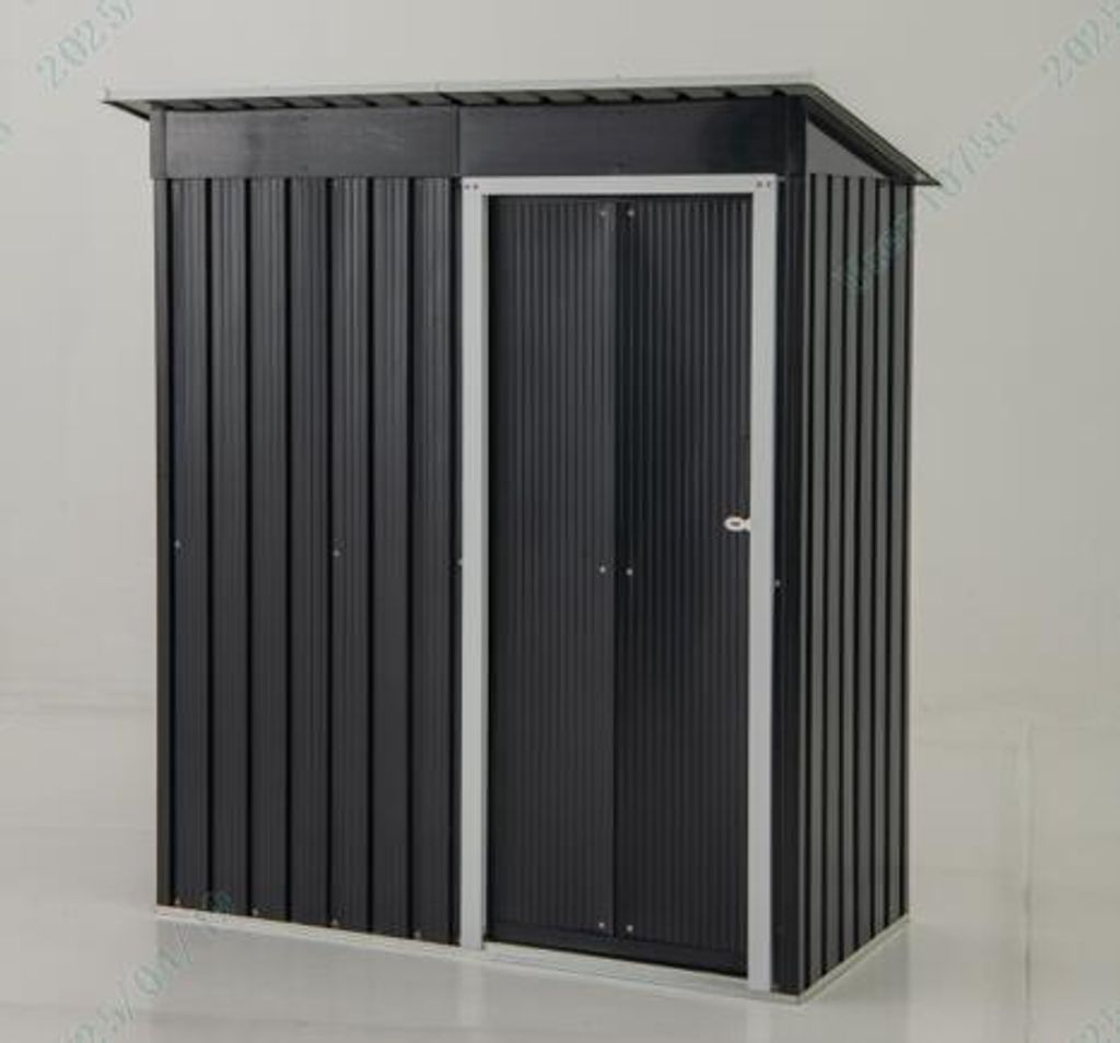 COSTWAY Gartenhaus Metall 163x86cm, Geräteschuppen mit abschließbarer Schiebetür & Satteldach, Gerätehaus Outdoor