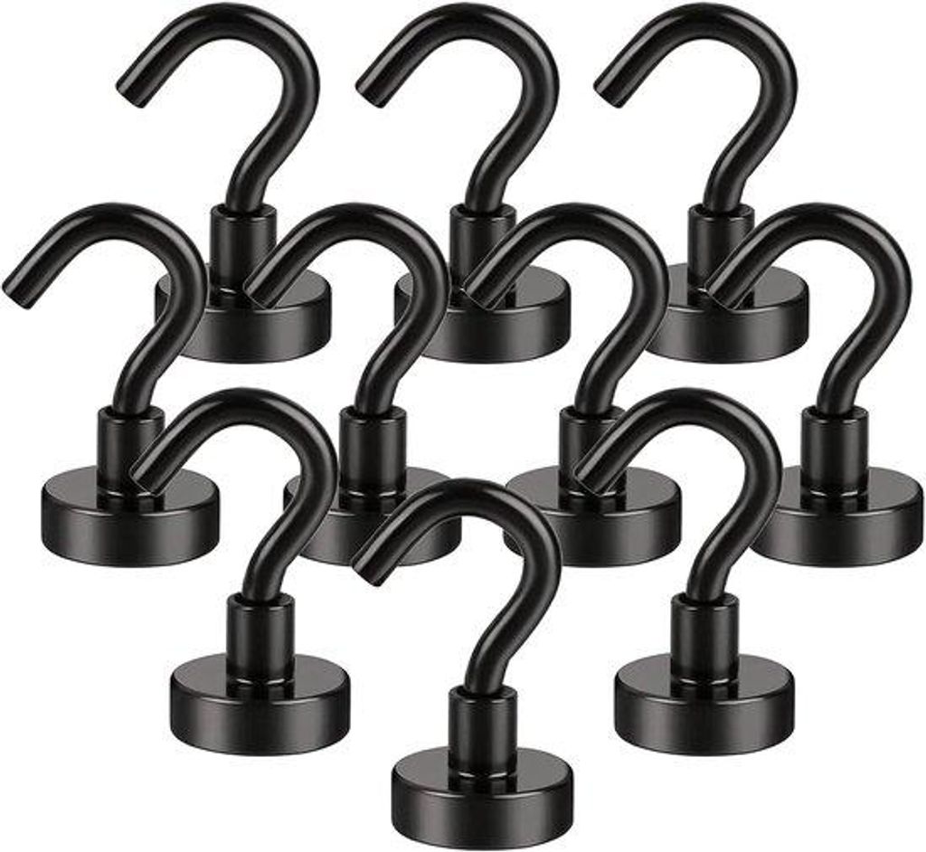 Sterne Magneten - 10 Stück - Extra starke Traceless Opbewahrungsmagneten - Schwarz für Küche, Badezimmer, Schlafzimmer, Garage, Schränke, Schl...
