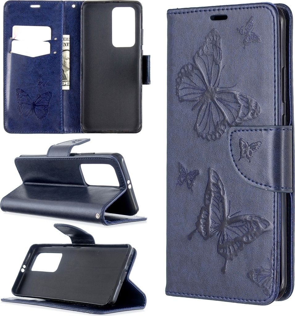 Mobigear Butterfly Huawei P40 Pro Hülle Klapphülle Geldbörse - Blau