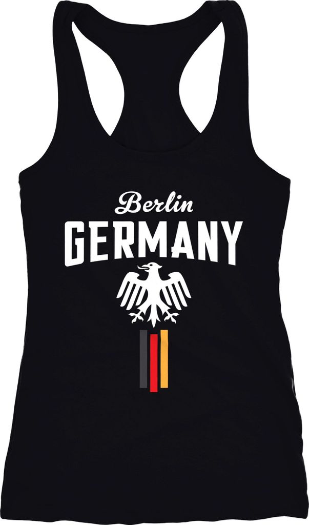Damen WM Tanktop Fan-Shirt Deutschland Fußball Weltmeisterschaft 2018 Berlin Adler Moonworks schwarz L