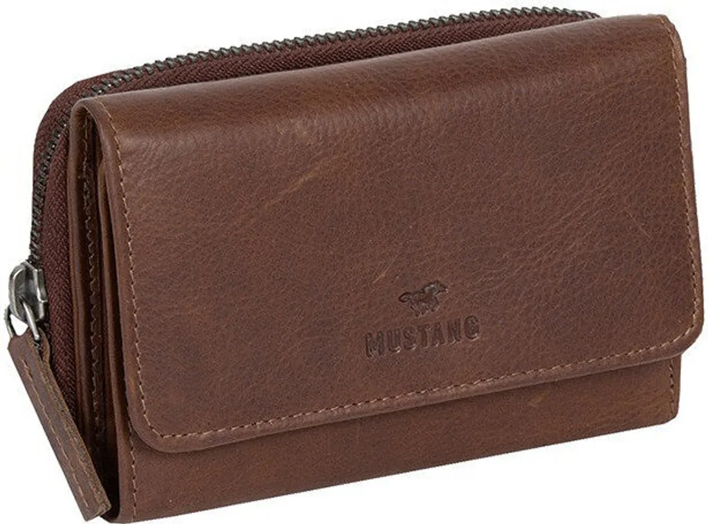 Offerta Portafoglio Uomo MUSTANG Como Heze in Pelle Marrone - Durata Garantita