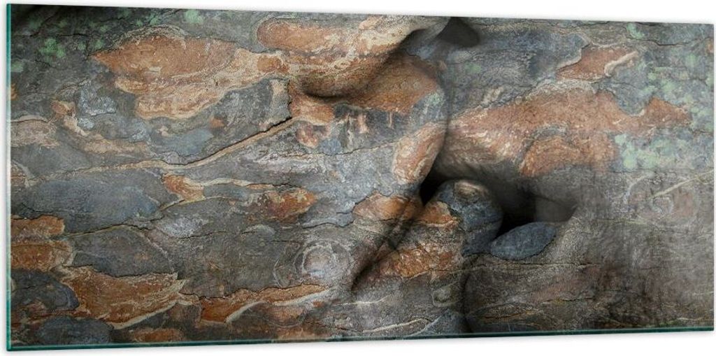 Bilder auf glas - Frau Mann Kuss Abstraktion - 120x50cm - Glasbilder - Wandbilder - Kunstdruck - zum Aufhängen bereit - Wanddekoration aus Glas - ...