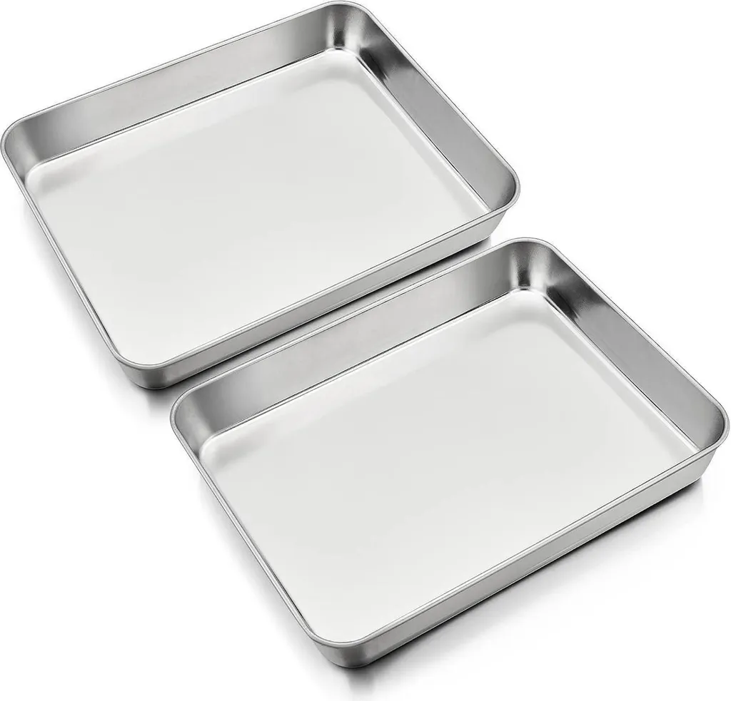 HaWare Plaque à pâtisserie en acier inoxydable Set de 2 plats 23x17x5cm